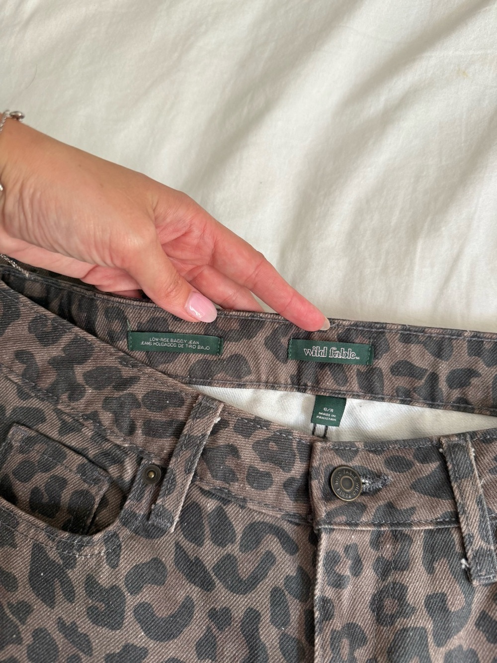 Wild Fable leopard low rise baggy jeans - Picture 3 of 4